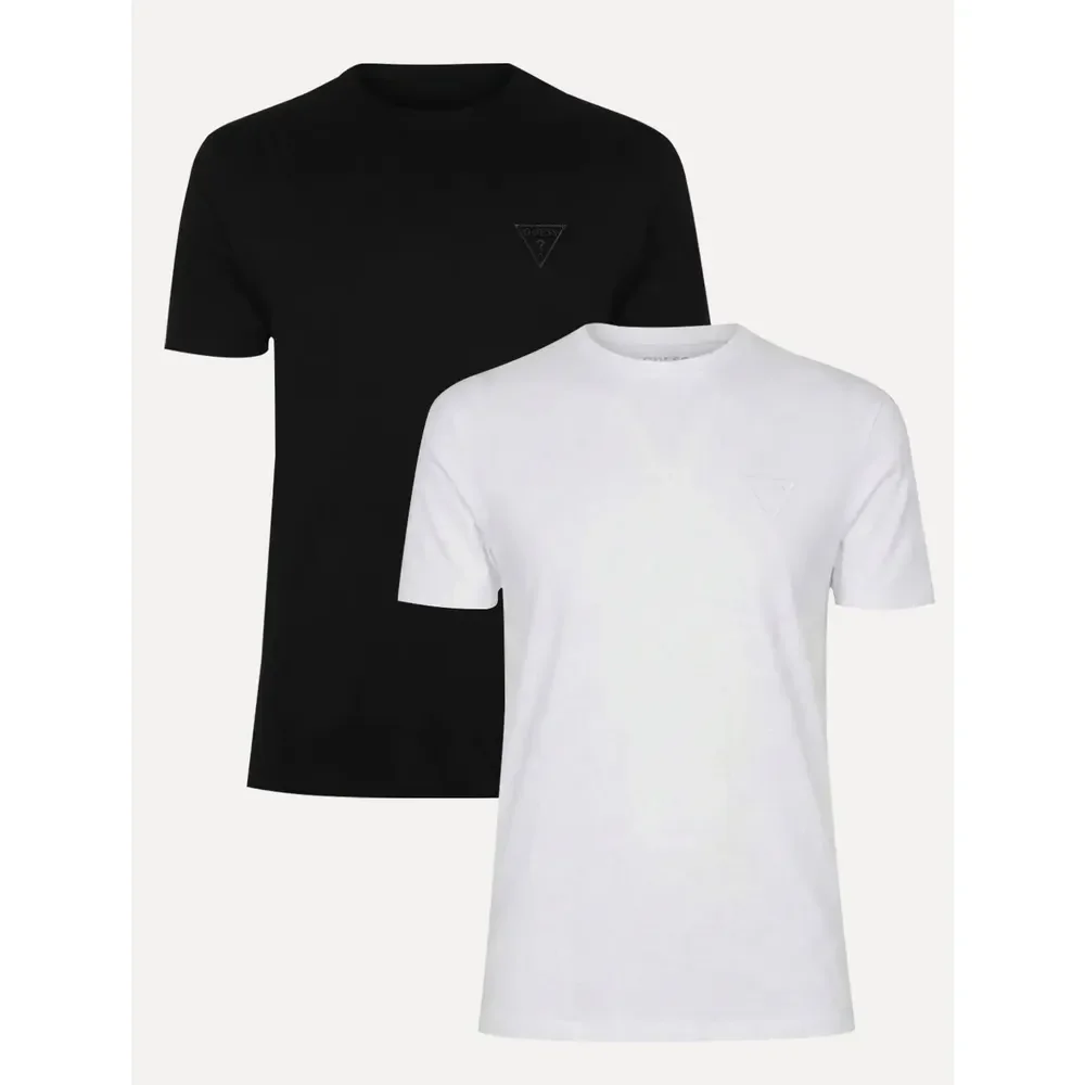 Kit Camisetas Guess Masculina Bordado Peito Preta/branca Preta/branca M/m