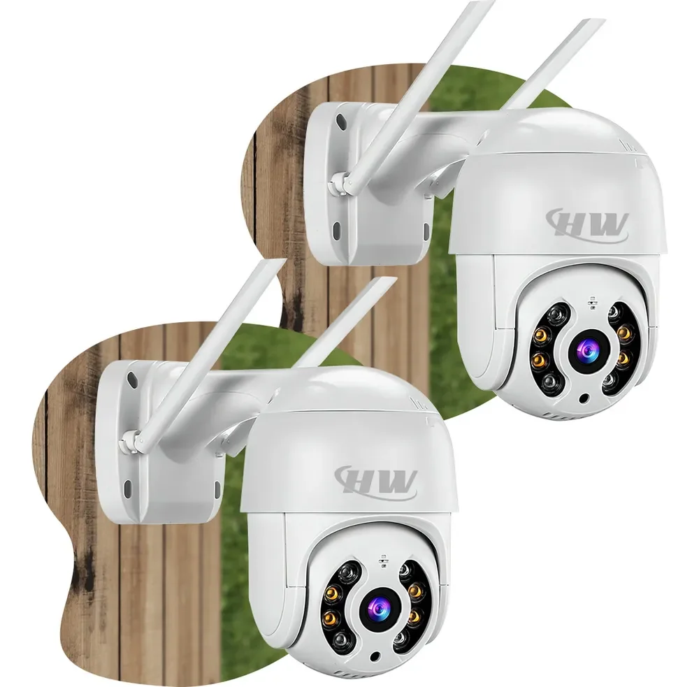 Kit 2 Câmeras Segurança Ip Interna Externa Wifi iCSee Infravermelho Prova D’Água - HW