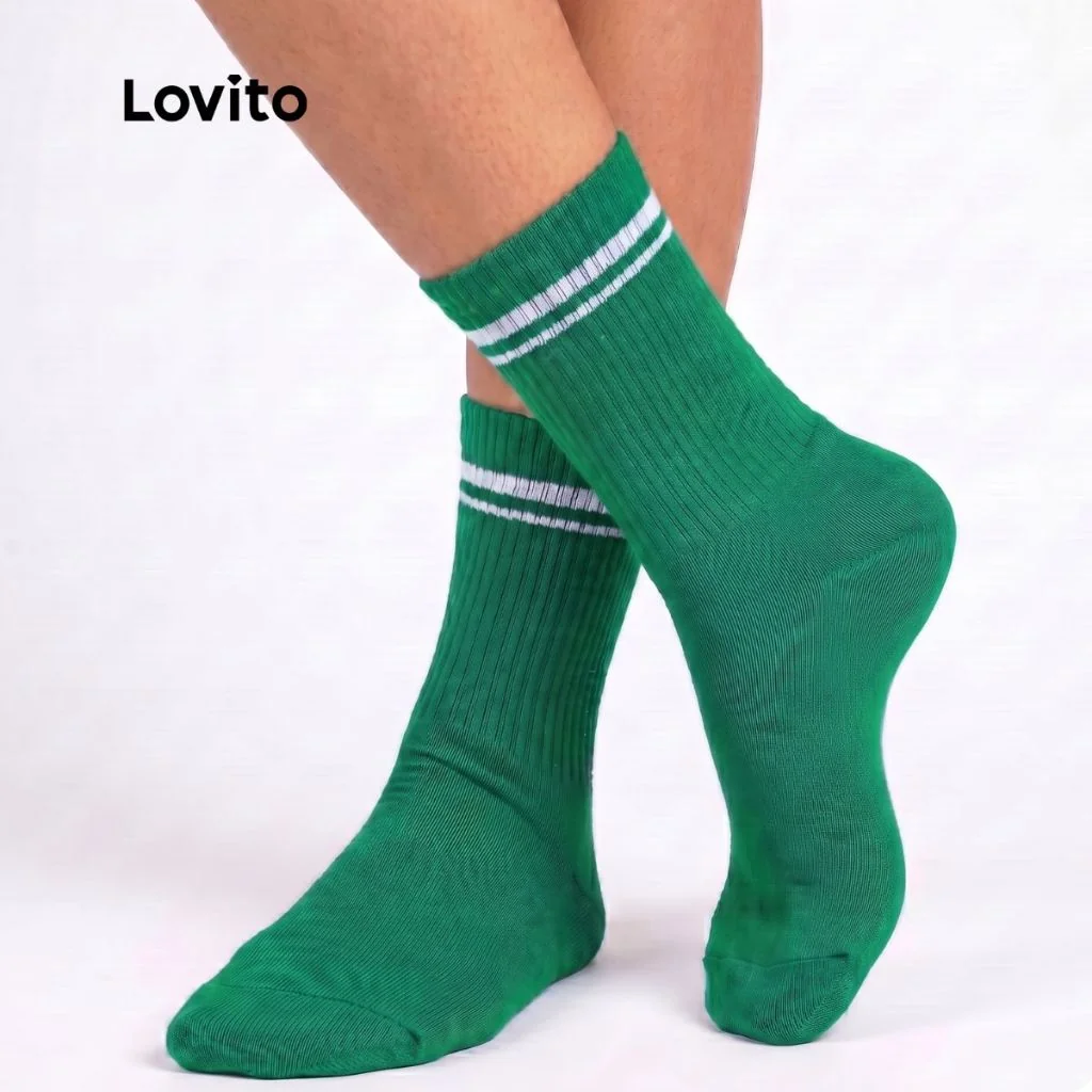 Lovito Par de Meias Coloridas Com Detalhe Listrado KKB17291759
