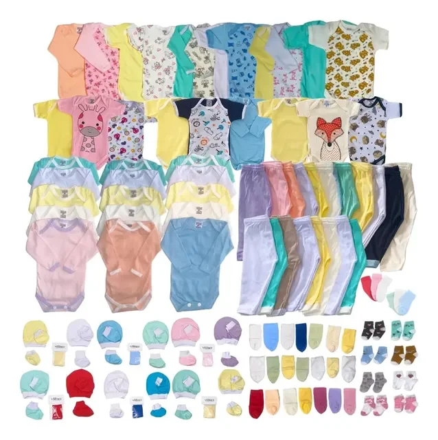 Kit 15 Peças Roupas Bebê Body Calça Touca Enxoval Completo