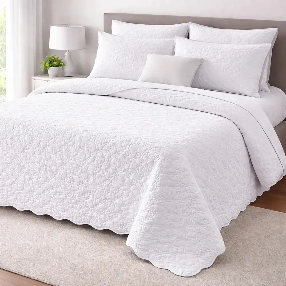 Cobre Leito Queen Matelado Dupla Face Leve Confortável Macio Branco Matelado