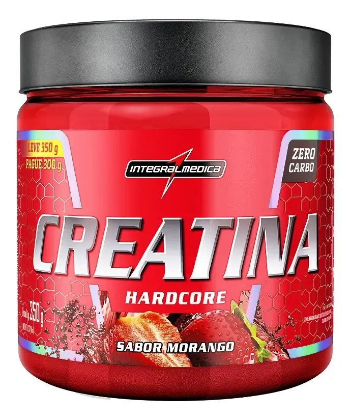 Creatina Integralmédica Monohidratada Hardcore em pó sabor Morango x 350g