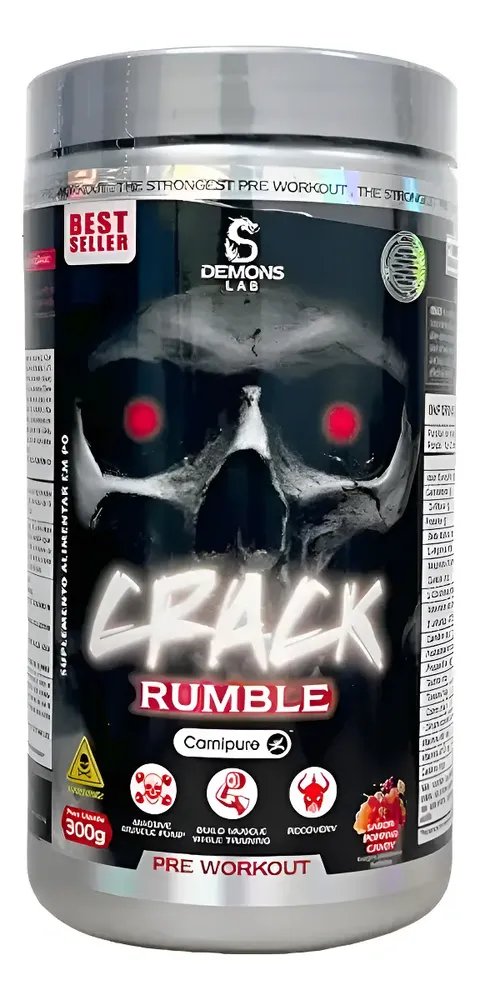 Pré Treino Demons Lab Crack Popping Candy 300g Sem Sabor 400mg Cafeína