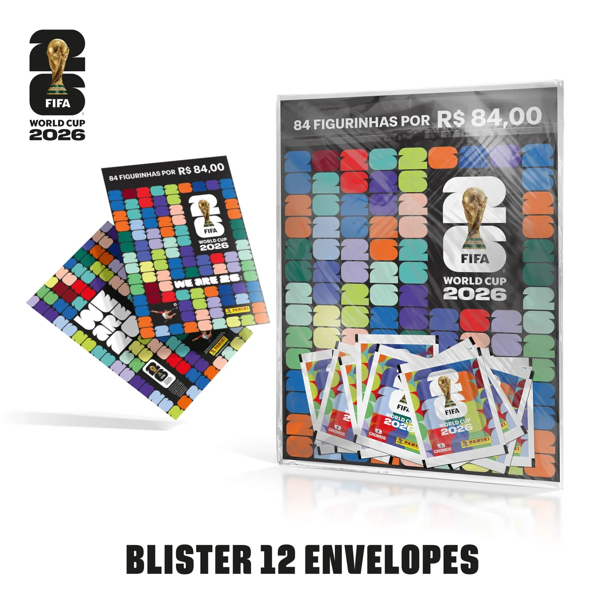 Kit 12 Envelopes de Figurinhas da Copa do Mundo da FIFA 2026™ + Cartela