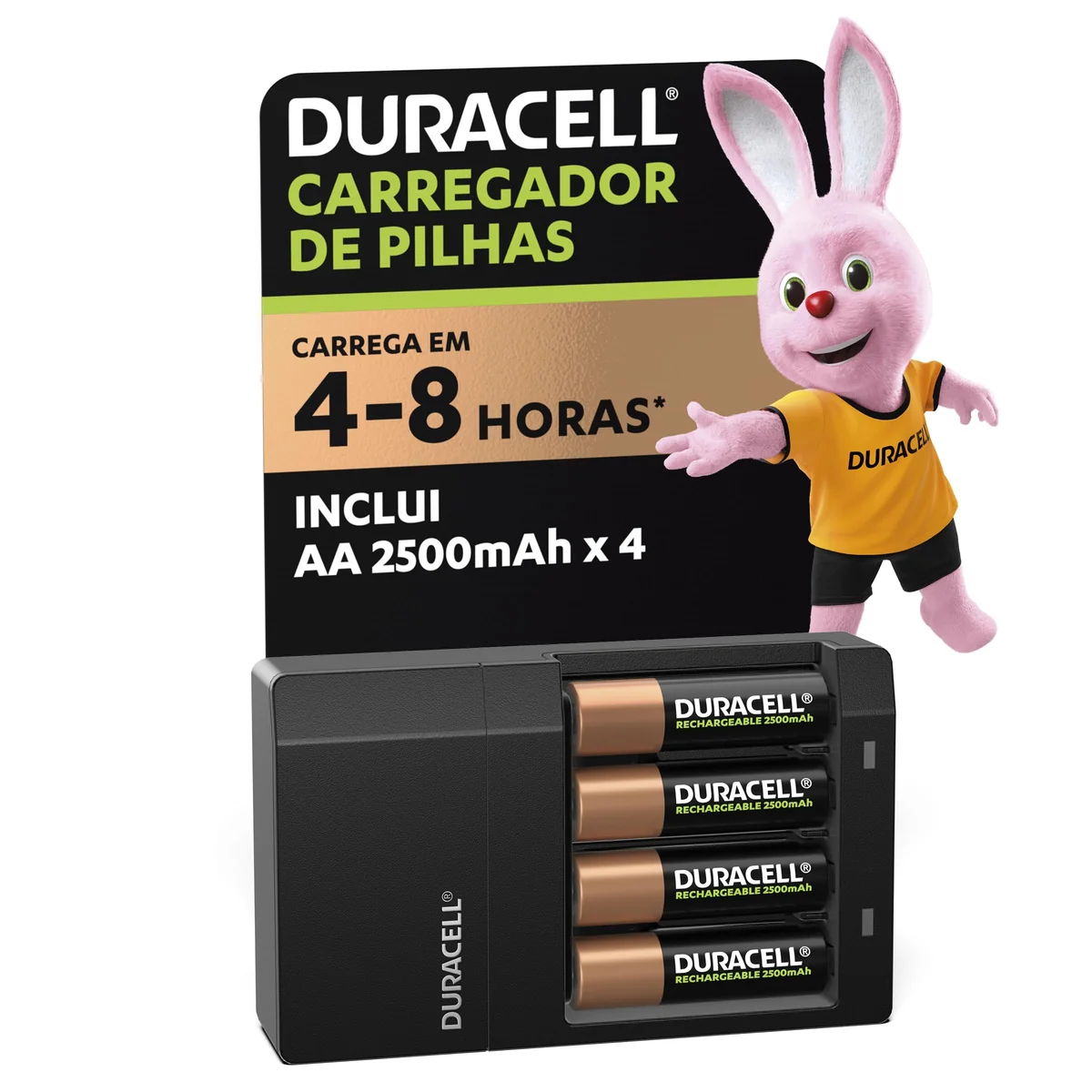Duracell Carregador de Pilhas Recarregáveis AA e AAA Com 4 Pilhas AA Inclusas – Bivolt