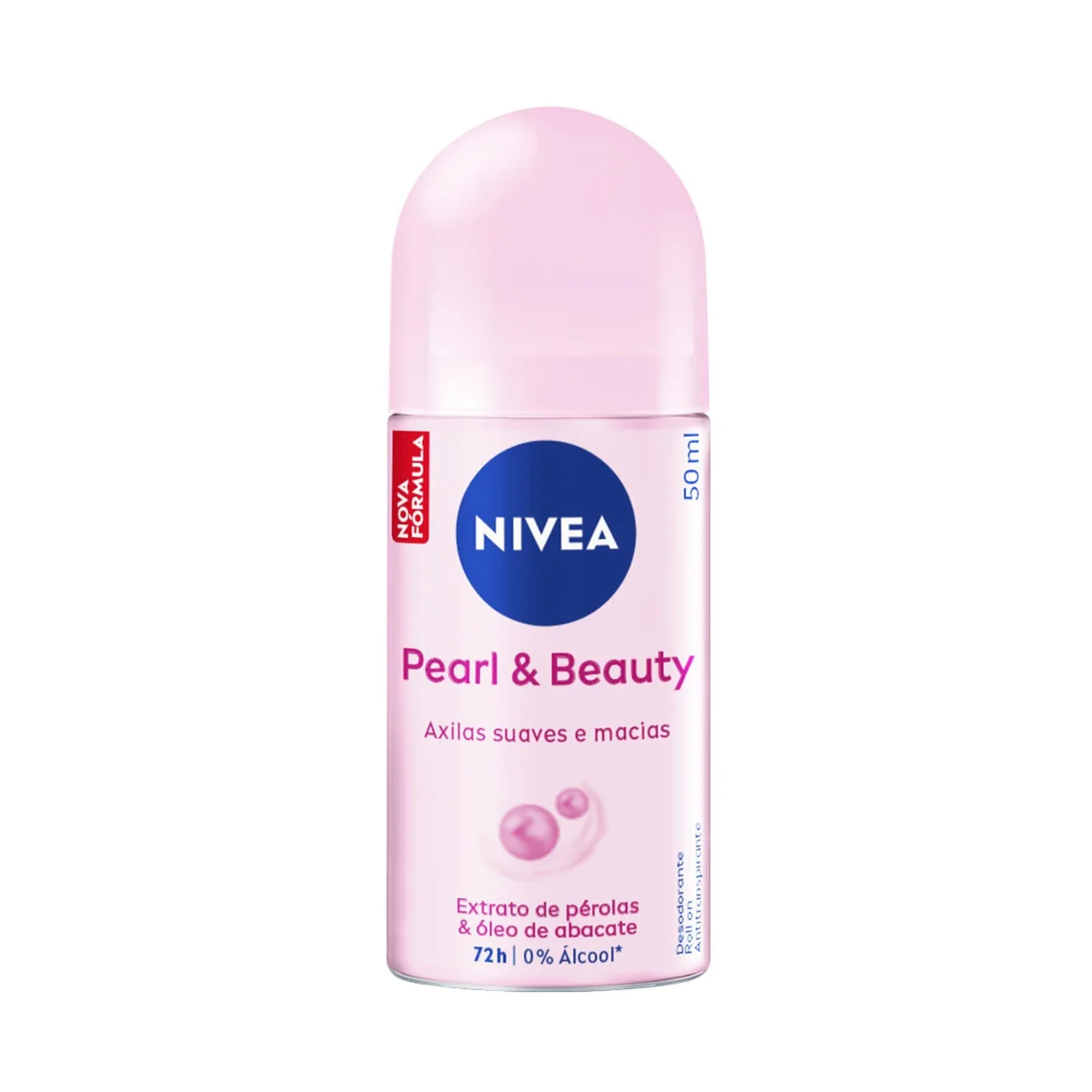 NIVEA Desodorante Antitranspirante Roll-on Pearl & Beauty 50ml, Proteção 72h, Previne Irritações, Contra Suor e Odores, Axilas Suaves