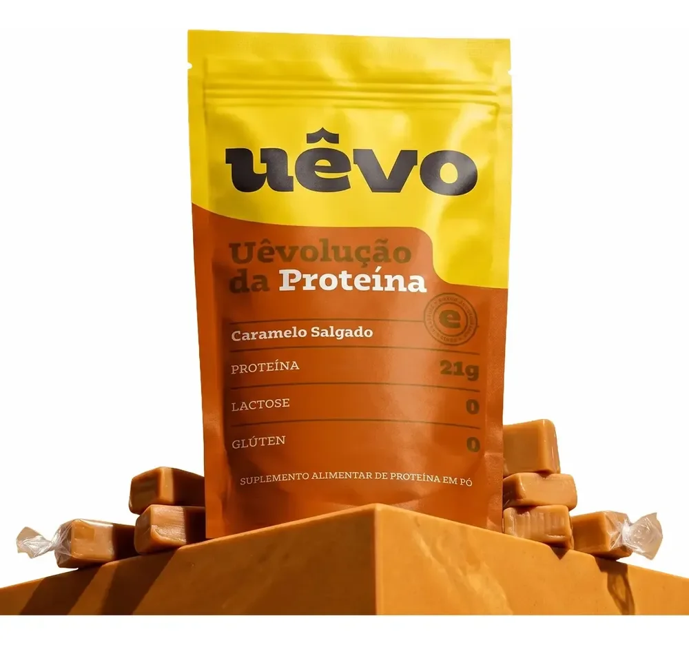 Albumina Caramelo Salgado 420g Pó Proteína Suplemento Uêvo Caramelo Salgado