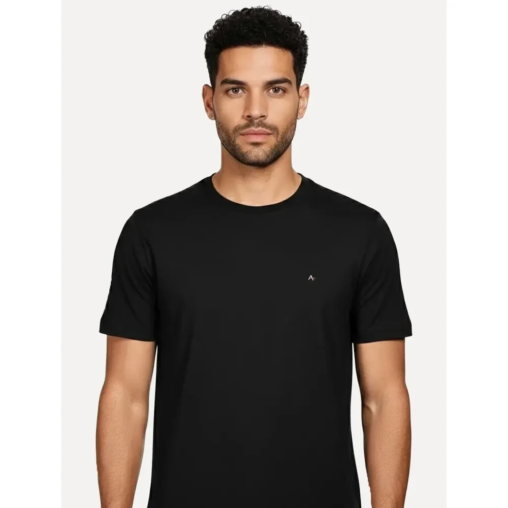 Camiseta Aramis Masculina Crewneck Basic Lisa  Preta M/m