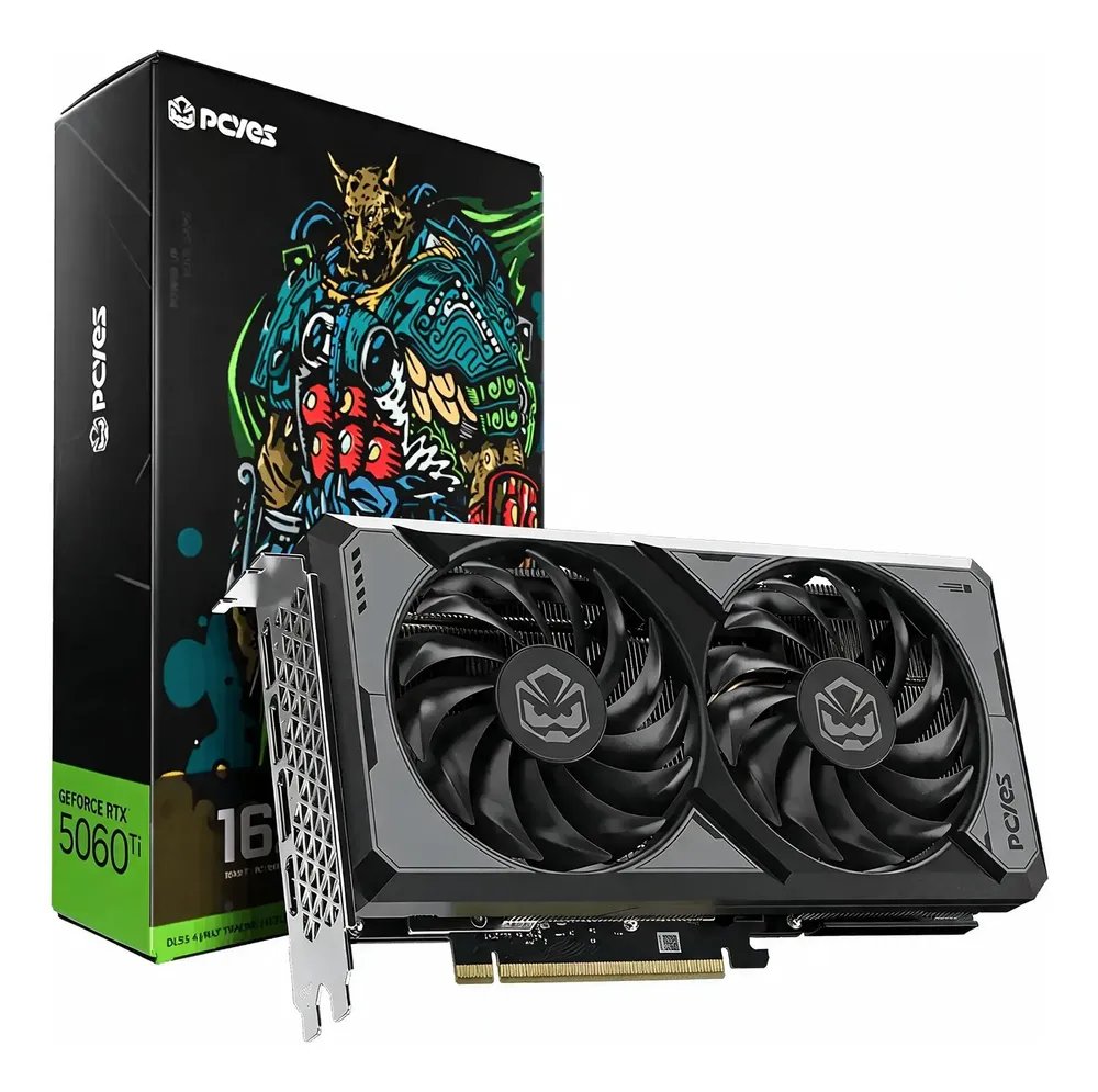 Placa De Vídeo Pcyes Rtx 5060 Ti 16gb Gddr7 128 Bits Preta