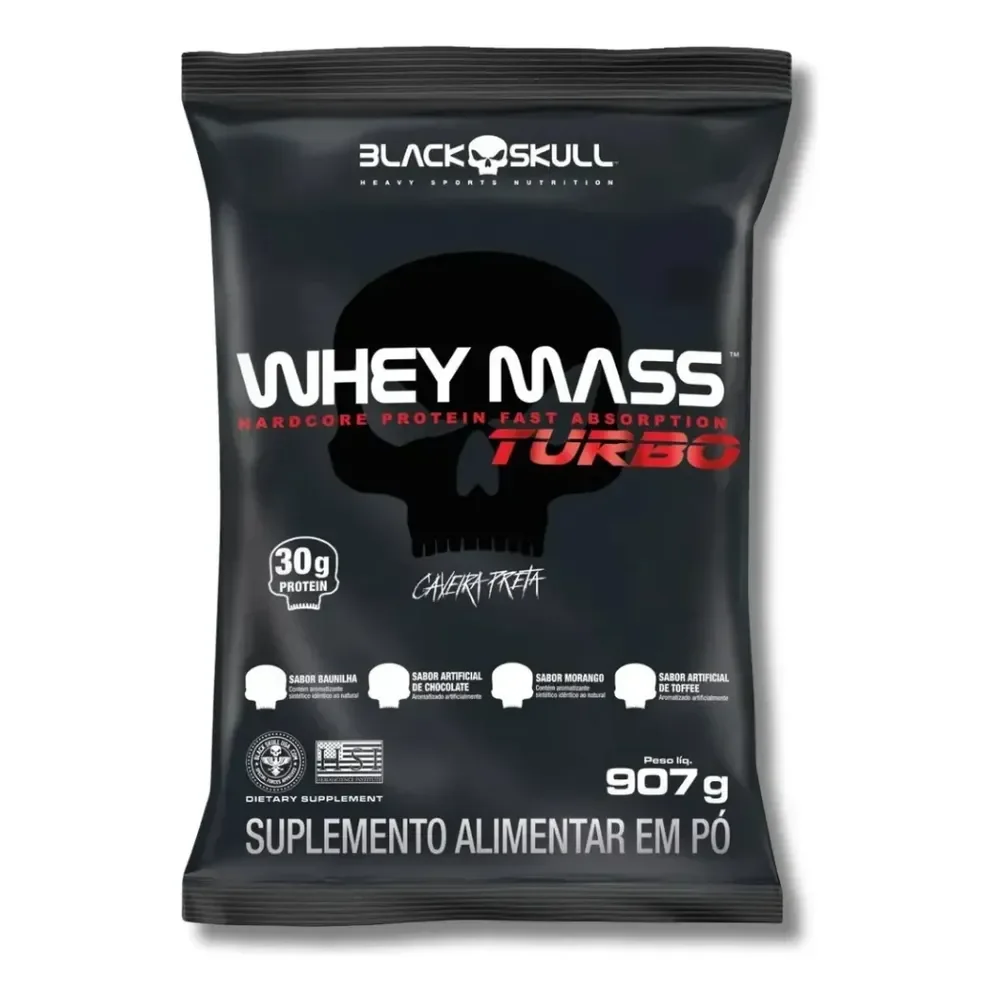 Whey Protein Turbo Mass 907g Refil Black Skull Chocolate