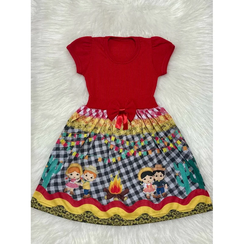 Vestido Temático Festa Caipira Infantil de Menina