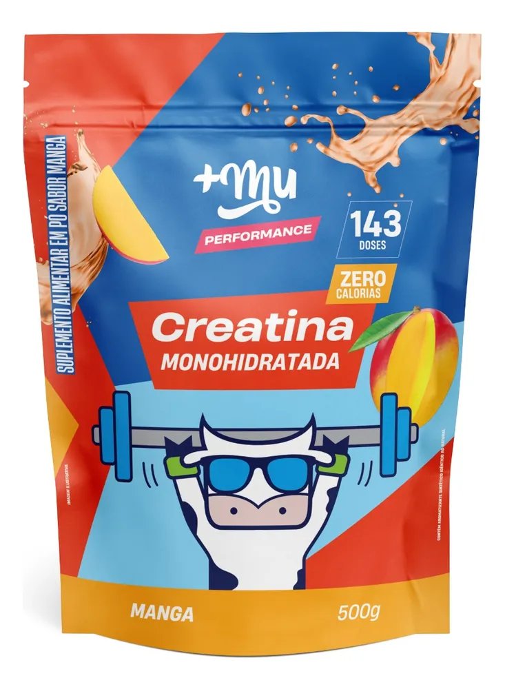 Creatina Refil 500g Performance 100% Pura Sabor Manga +mu