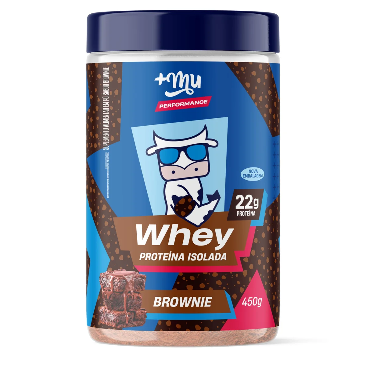 +Mu Pote Whey Isolado Sabor Brownie 22g Proteína - 450g