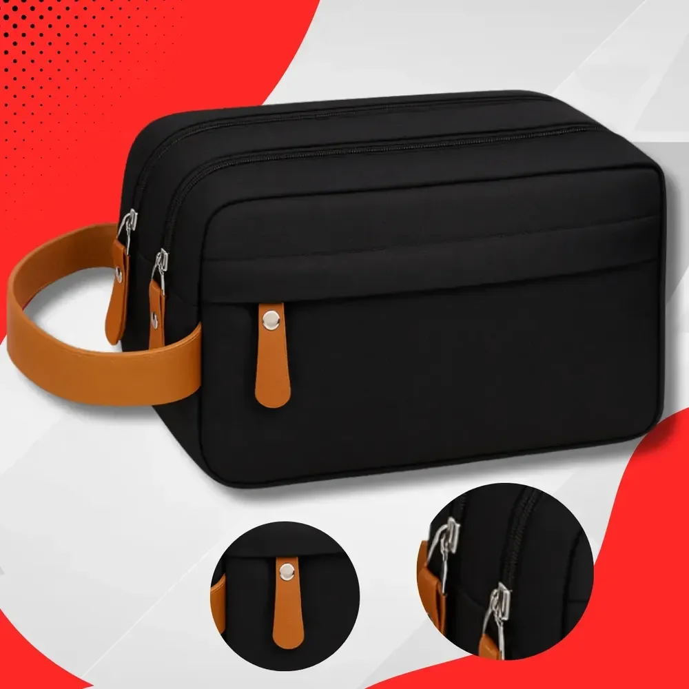 Necessaire Viagem Trabalho Organizador Masculino Feminino Impermeavel Unissex Estojo Preto Anne