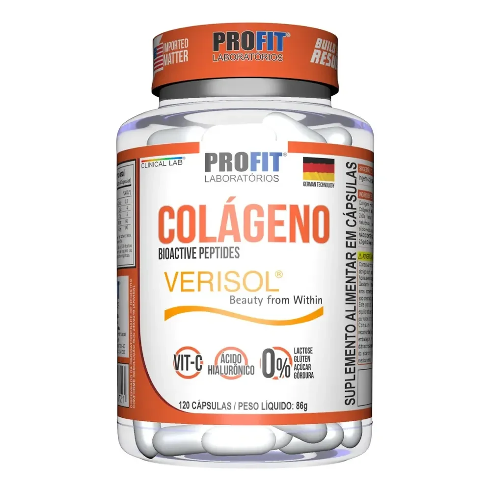 Colágeno Verisol 120 Cáps Com Ácido Hialurônico - Profit Sabor Sem Sabor