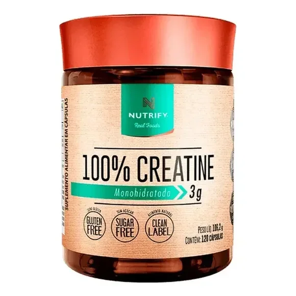 Creatina 100% Monohidratada 120 Cápsulas Nutrify Neutro