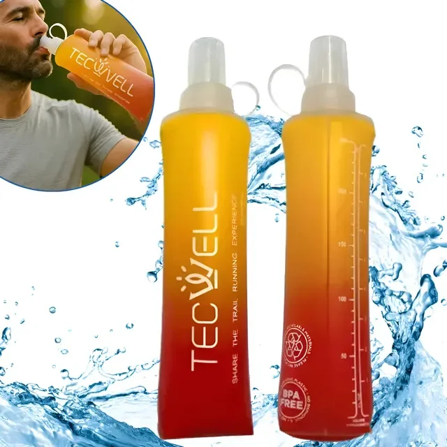 Garrafa De Água Dobrável Silicone Soft Squeeze Corrida 500ml