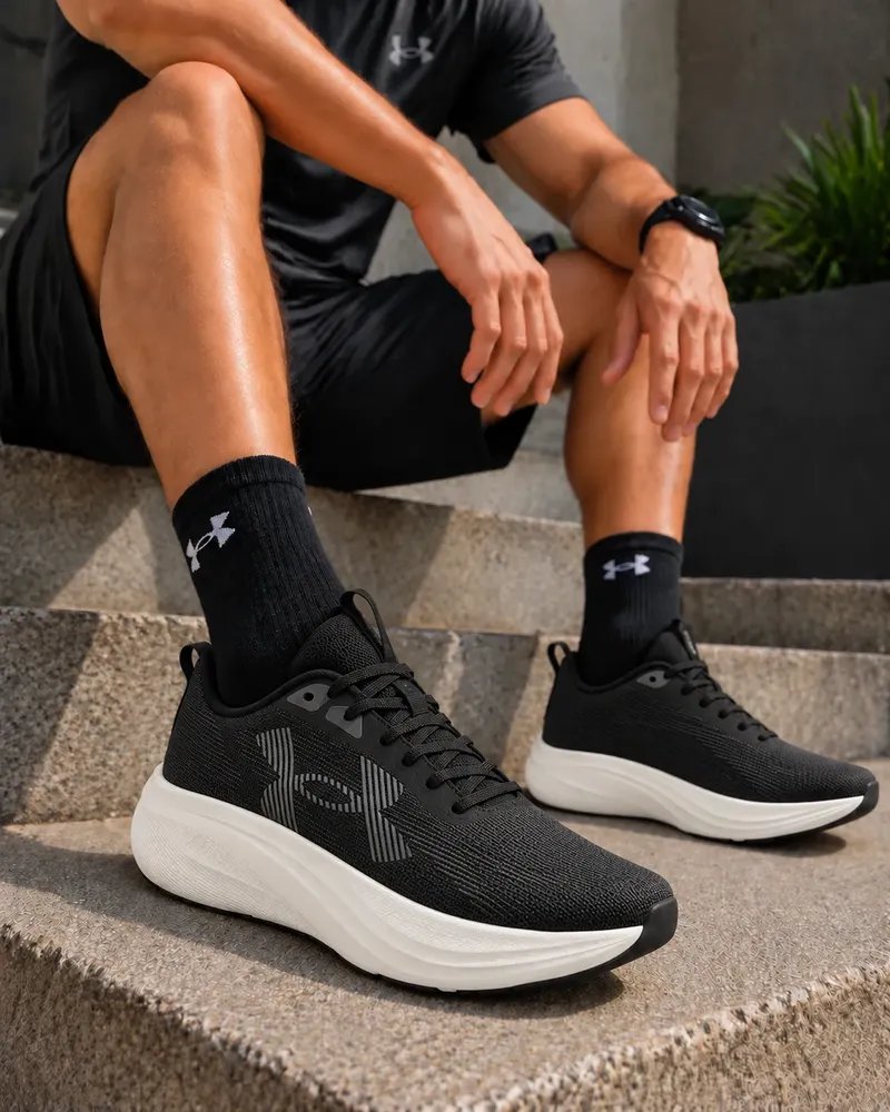 Tênis Under Armour Ch Endless Corrida Caminhada Treino Preto Liso 36 Br
