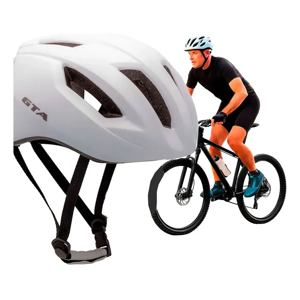 Capacete Ciclismo Gta Inmold Road Rider 14 Furos Cor Branco Tamanho M 54 - 57