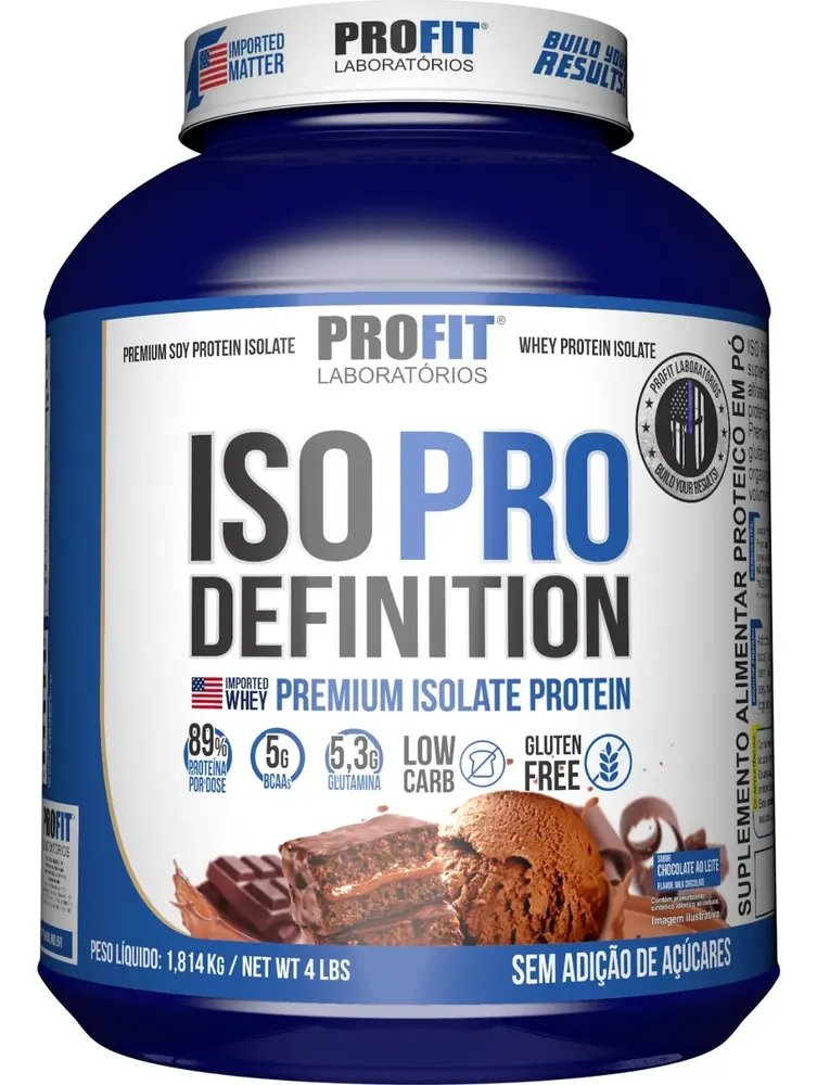 Iso Pro Definition Glutamina Bcaas Suplemento Profit Labs Chocolate 1.8kg