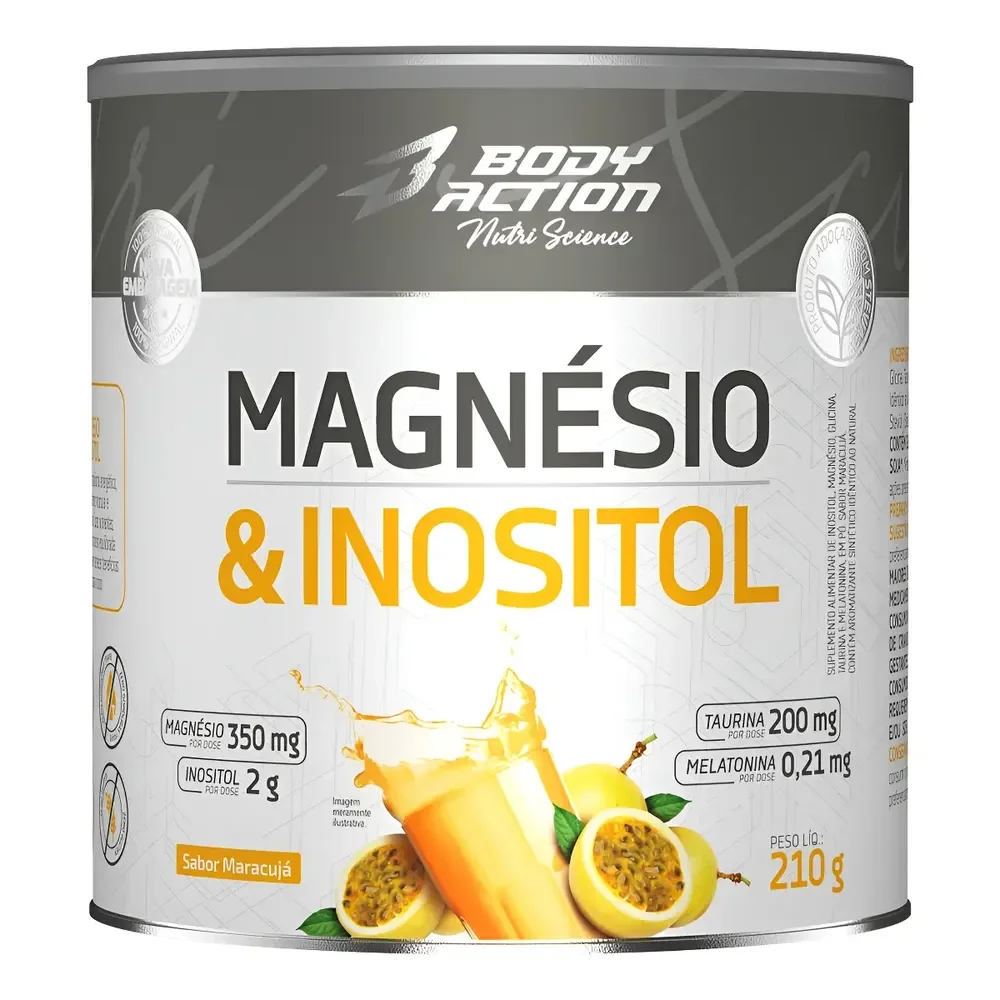 Magnésio E Inositol Taurina Melatonina 210g Sabor Maracujá Maracujá