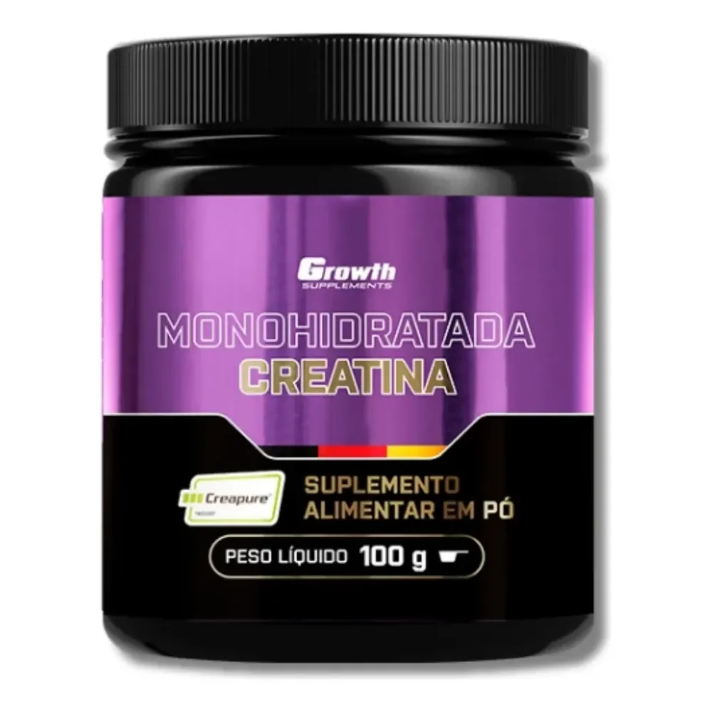 Creatina Em Pó 100g Creapure Growth Supplements Sem Sabor