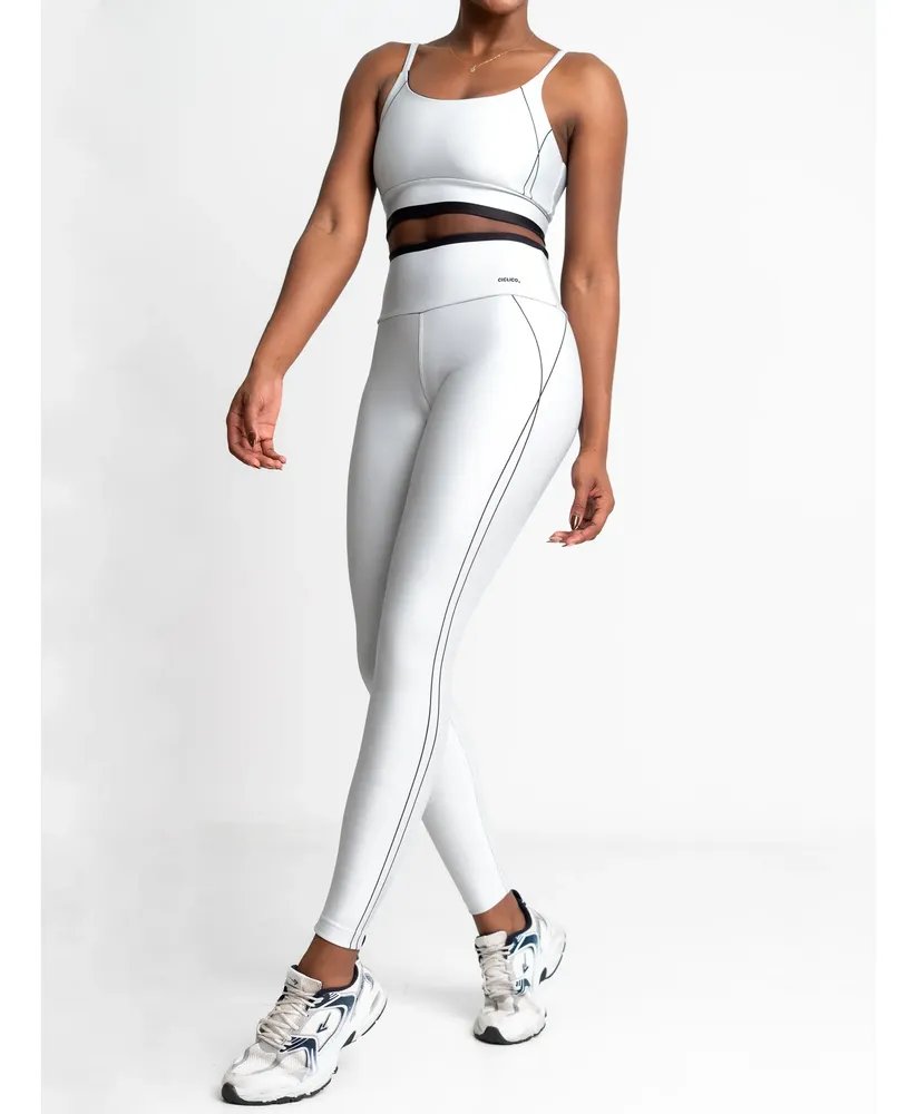 Conjunto Legging E Top Alcinha Para Academia Feminino Cinza Liso P