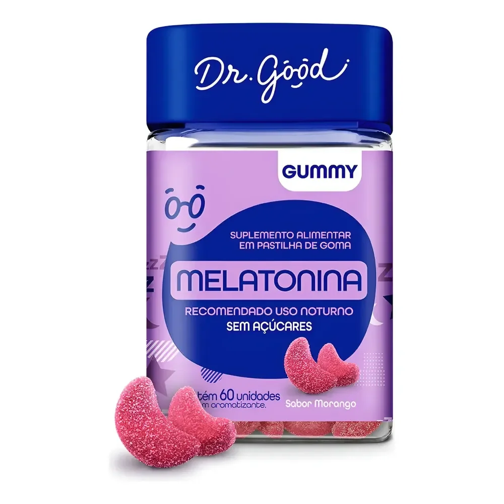 Melatonina Em Goma Sabor Morango 60 Unid. Dr, Good Fini