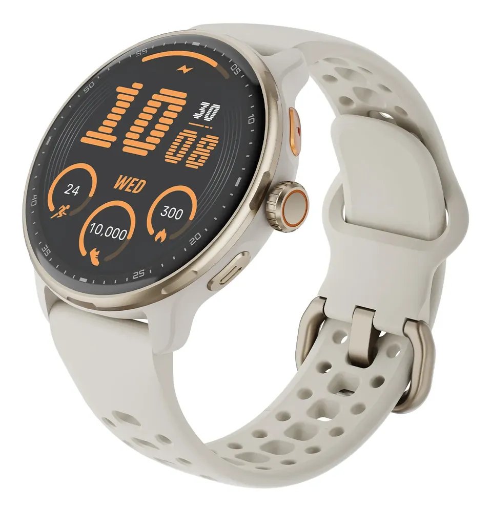 Relógio Inteligente Gps Smartwatch Amoled 3atm Outdoor Strar Preto Mesh Bege