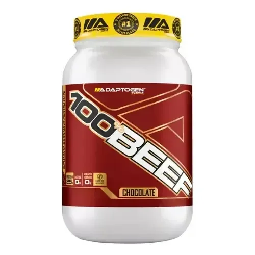 100% Beef Protein 900g Livre De Lactose Adaptogen Sabor Morango Chocolate
