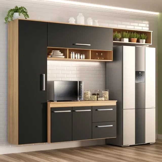 Armário De Cozinha Compacta Lua 4 Portas 2 Gavetas