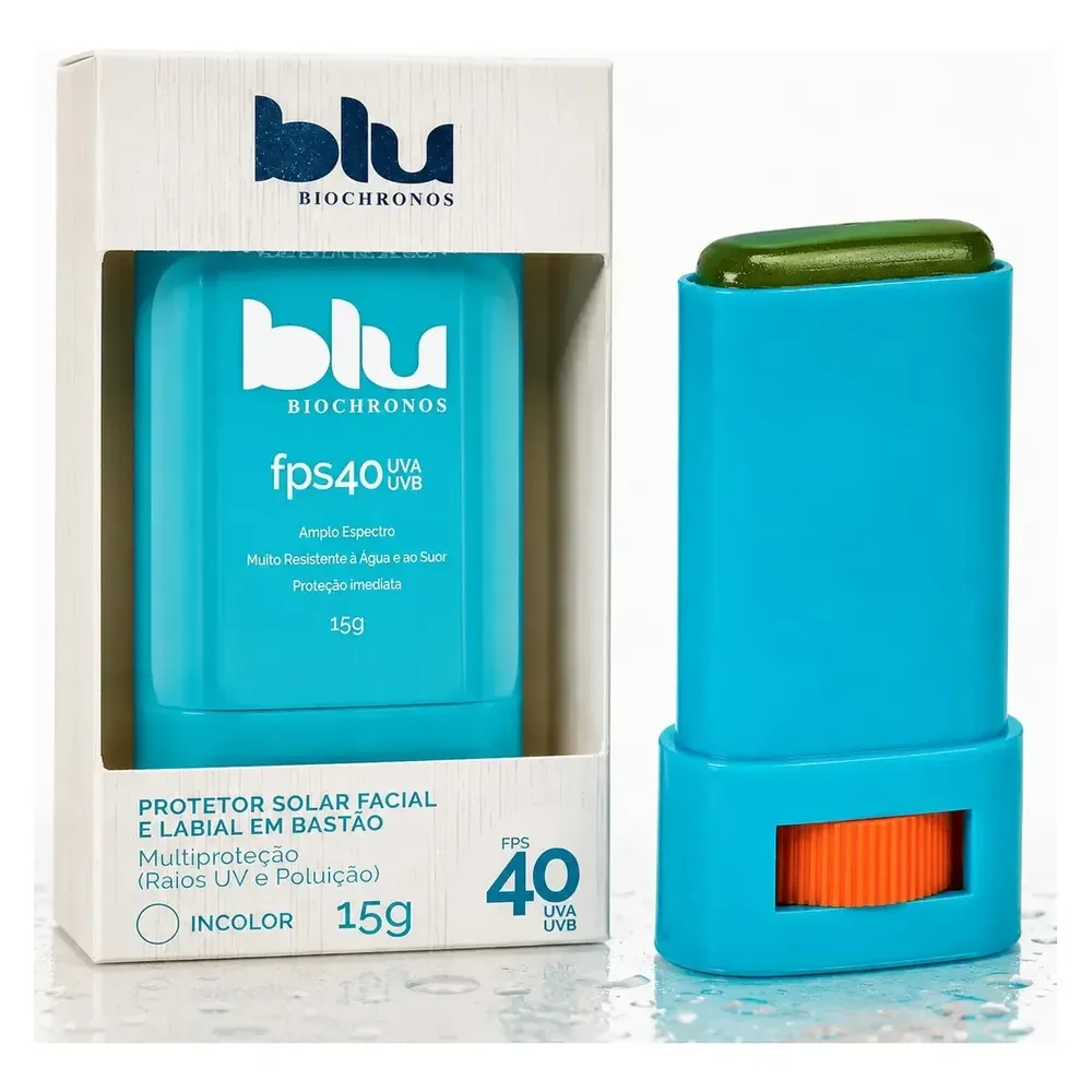 Protetor Solar Facial E Labial Incolor Em Bastão Ideal Para A Prática Esportiva - Blu Biochronos
