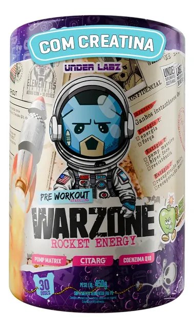 Pré Treino Under Labz Warzone Rocket Arginina Taurina Coq10