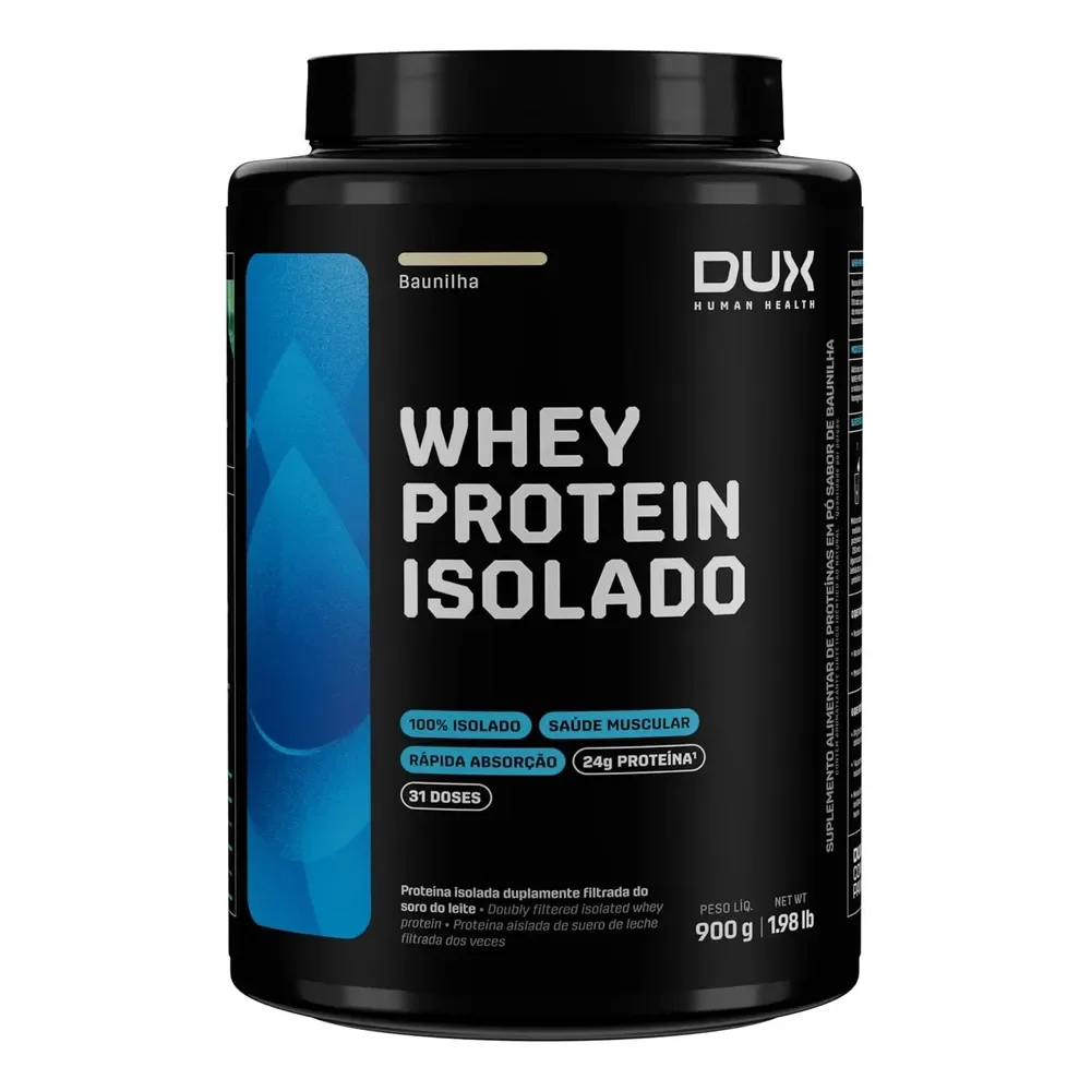 Dux Human Healt Whey Protein Isolado Pote Sabor Neutro 900g Baunilha