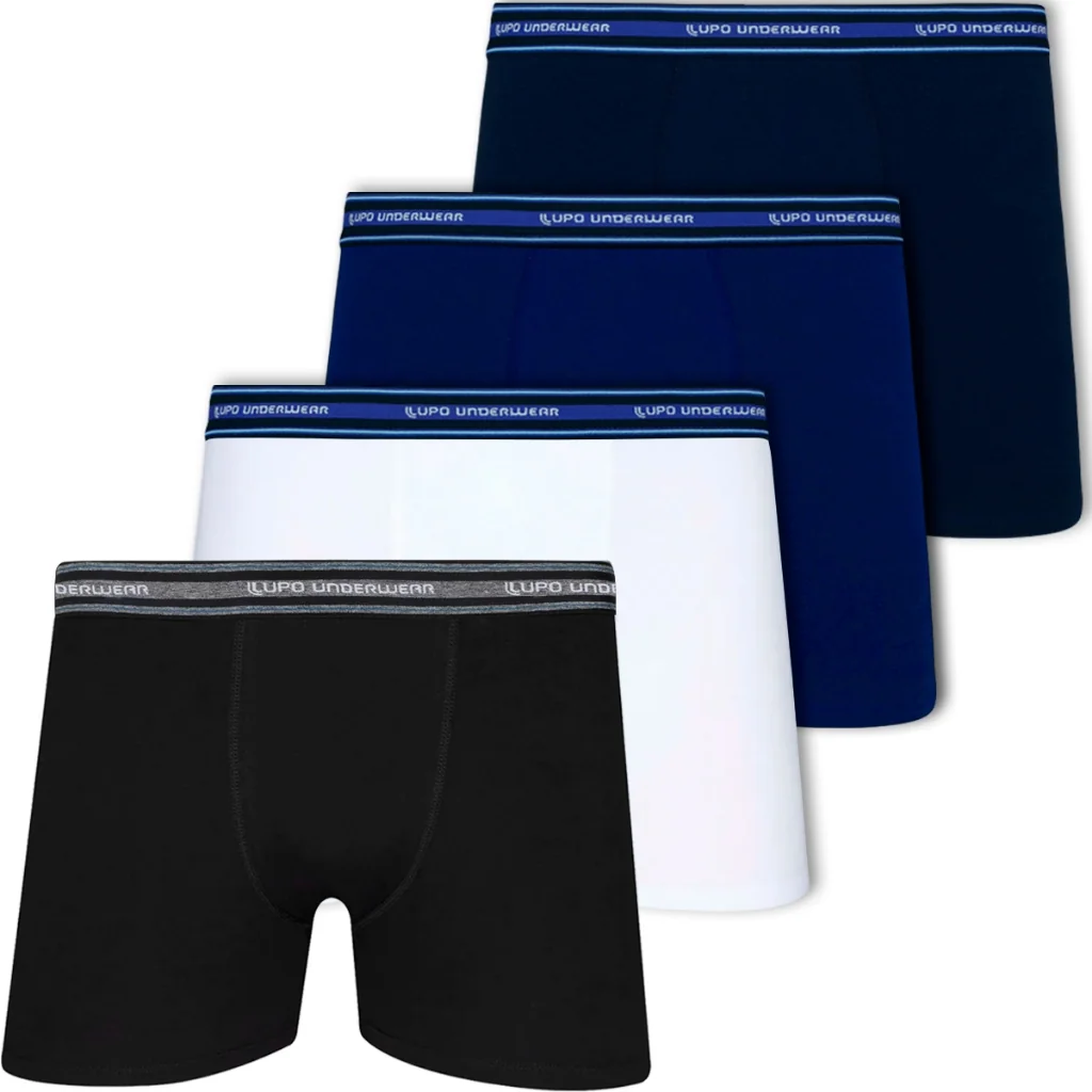 Kit 4 Cuecas Lupo Boxer Em Algodão Respirável Masculino Adulto Cueca Box Confortável Original