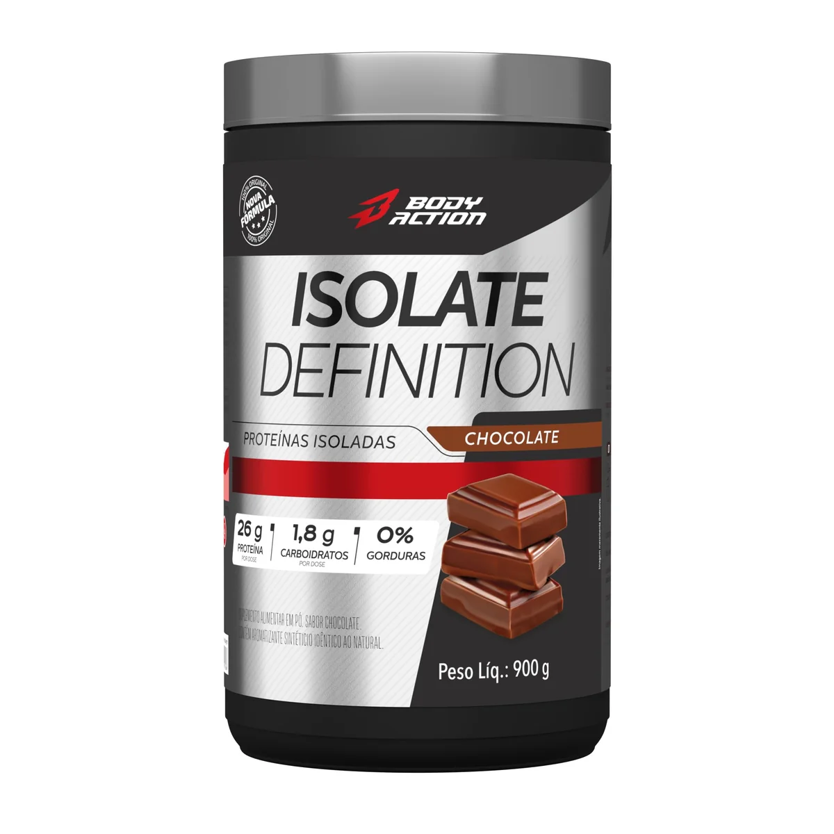 Whey Protein Isolado Isolate Definition 900g Sabor Chocolate Bodyaction