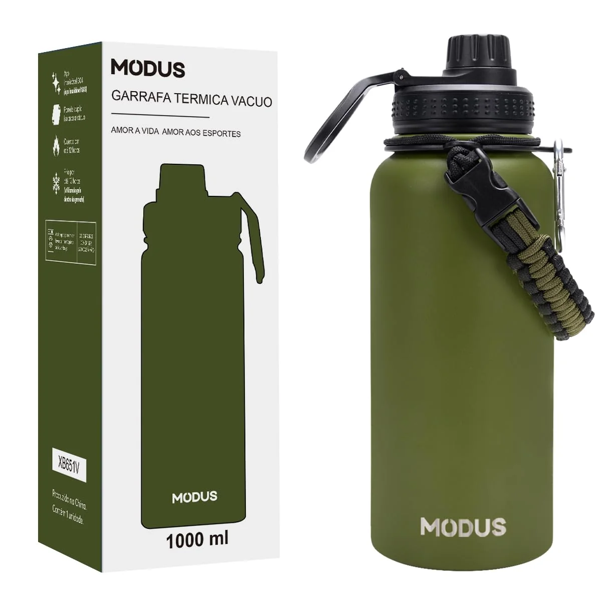 MODUS Garrafa Térmica Esportiva De Inox Com Isolamento A Vácuo 950ML | Verde