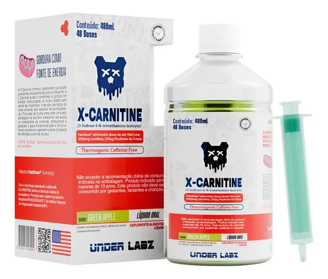 X Carnitine Under Labz S/ Cafeína Picolinato Cromo Carnitina