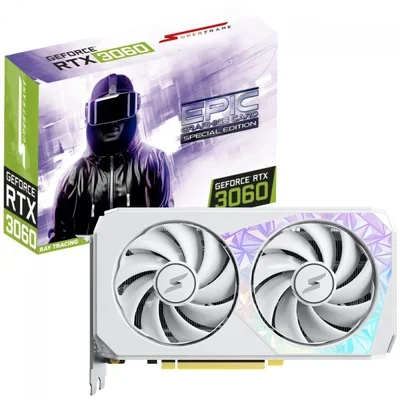 Placa De Vídeo Superframe Nvidia Geforce RTX 3060 Epic Especial Edition, White, 12gb, Gddr6, Dlss, Ray Tracing, Sf-gc-epnv306012gd6