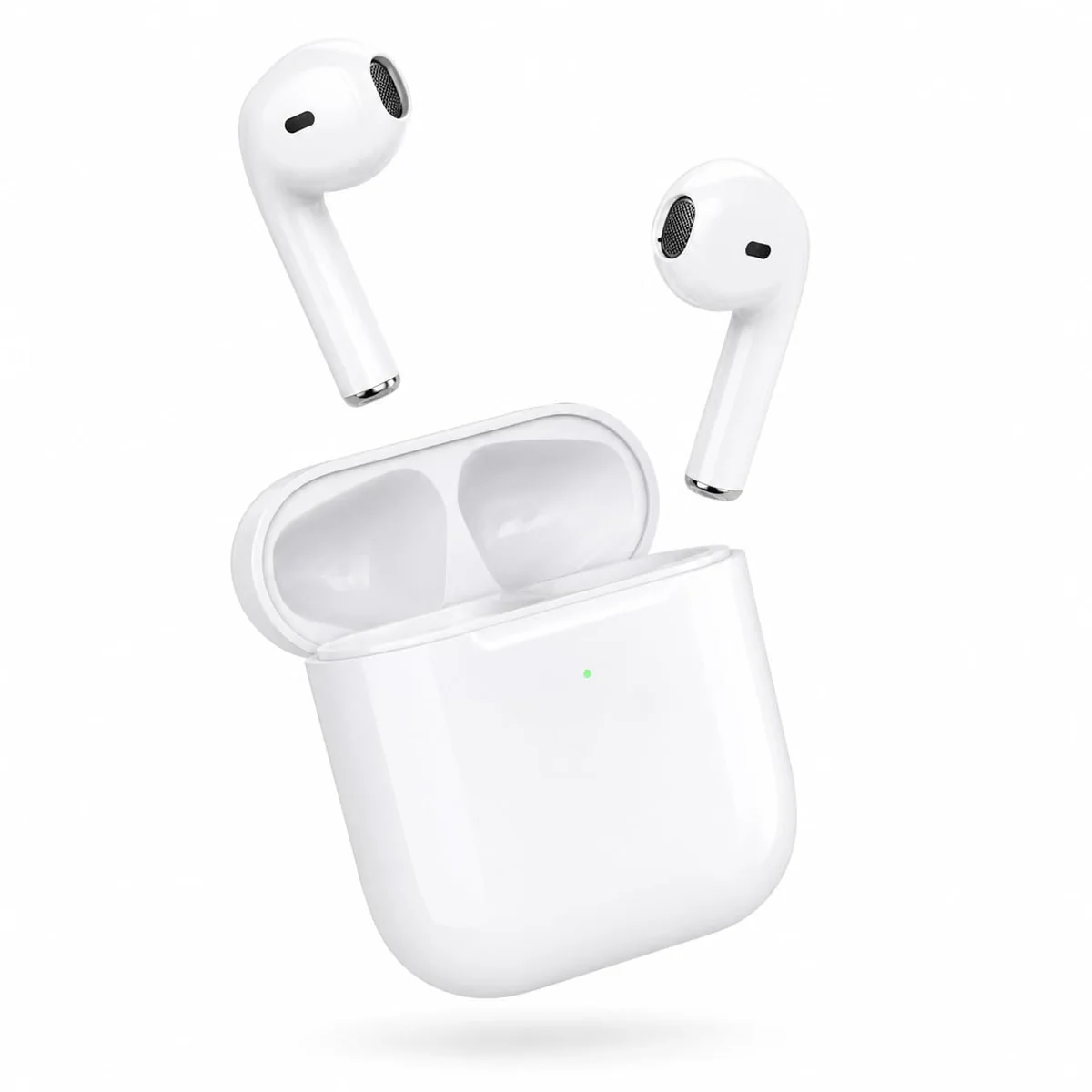 Fone de Ouvido Bluetooth Branco Sem Fio, Touch Control, Som Estéreo com Graves Intensos, Microfone Integrado, Esportivo e Resistente ao Suor