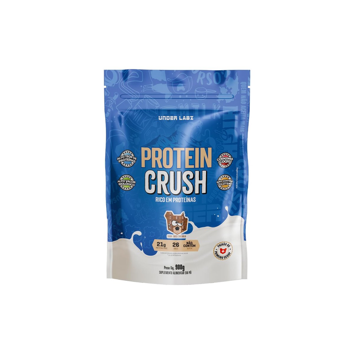 Protein Crush (900g) — Under Labz | 21g Protein per Serving, Incredible Taste (Swiss Chocobear), Low Carb, High Absorption — Hypertrophy Support and Muscle Recovery