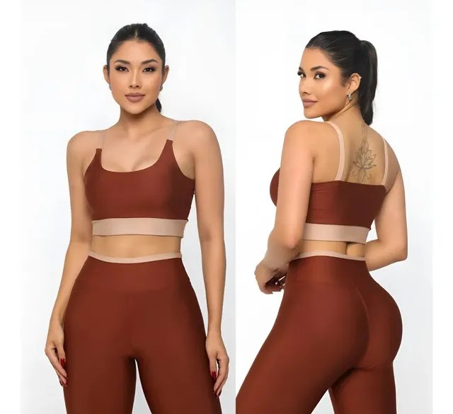 Conjunto Calça Legging E Top Fitness Alta Compreensão
