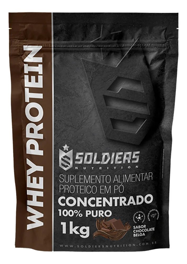Proteína Soldiers Nutrition Suplementação Whey Protein em pó sabor Chocolate x 1kg