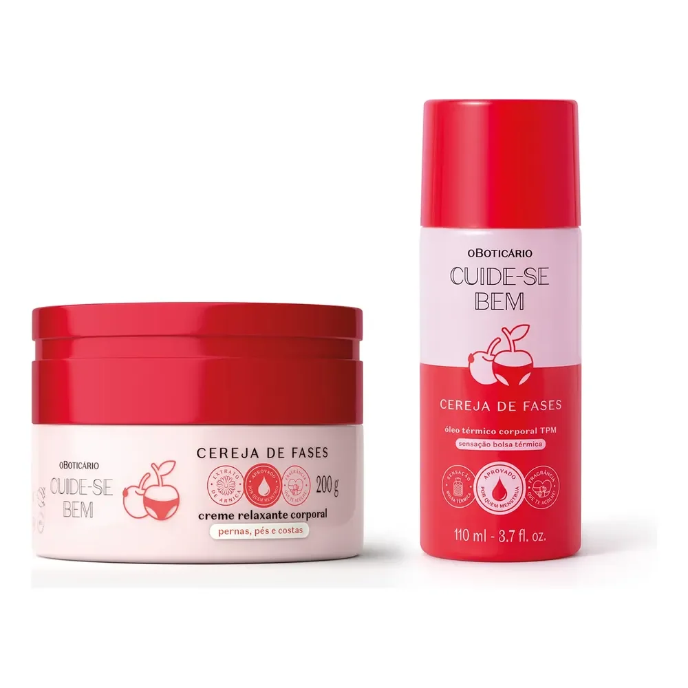 Combo Cuide-se Bem Cereja De Fases: Creme Relaxante Corporal