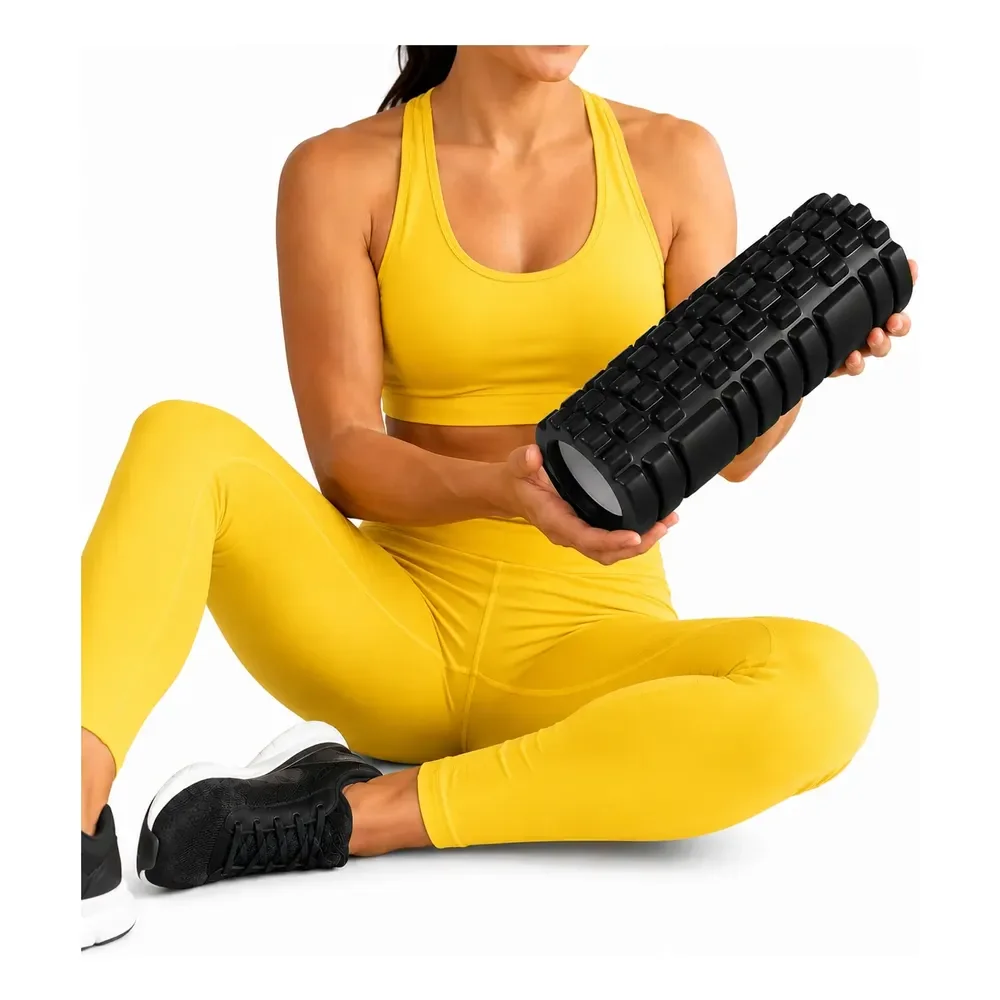 Rolo De Liberação Miofascial Massagem Fisioterapia Pilates Preto