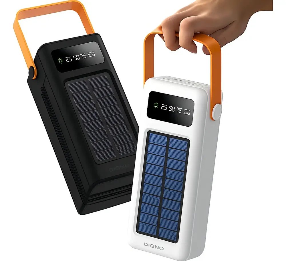Carregador Portátil Solar 50000mAh Power Bank USB Tipo-C Preto BBMOYE