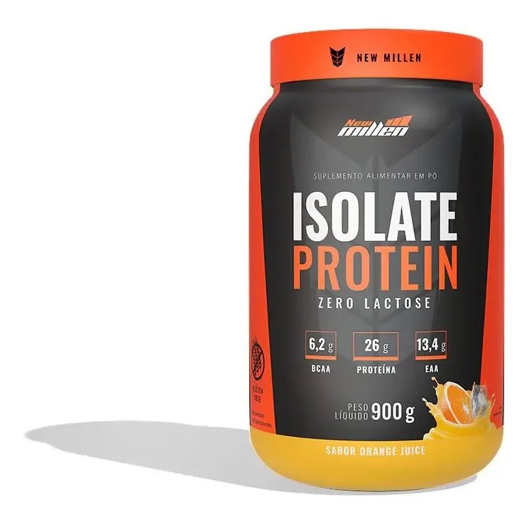 Isolate Protein Pote 900g Proteína Isolada New Millen Sabor Orange Juice