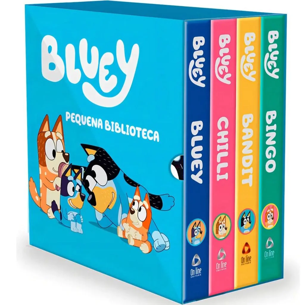 Box com 4 livros Bluey  | Pequena Biblioteca da Bluey