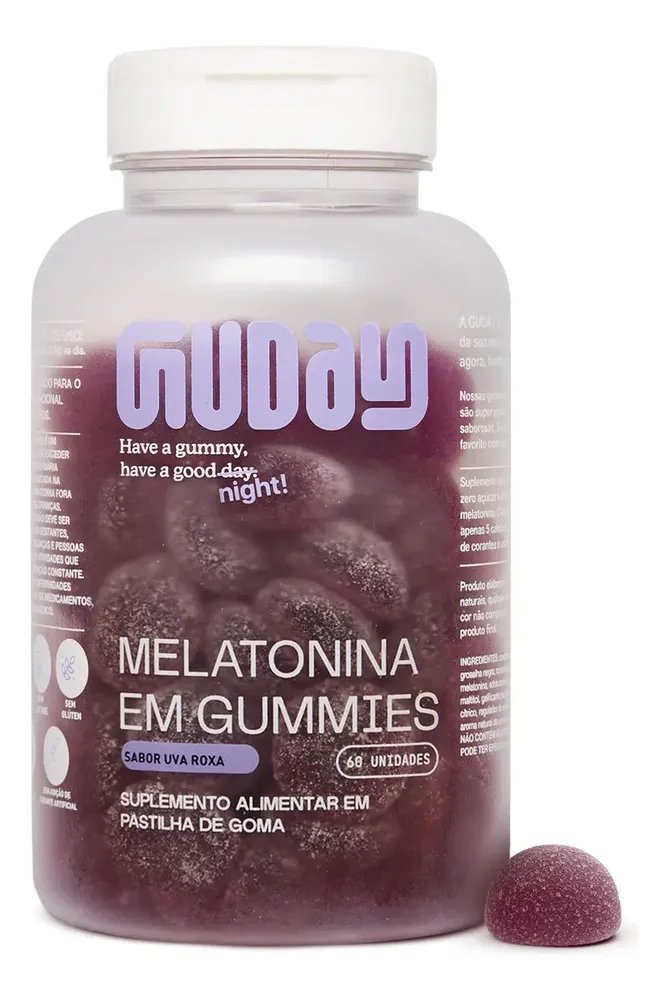 Melatonina Guday Sabor Uva Roxa 60 Gomas Vegano