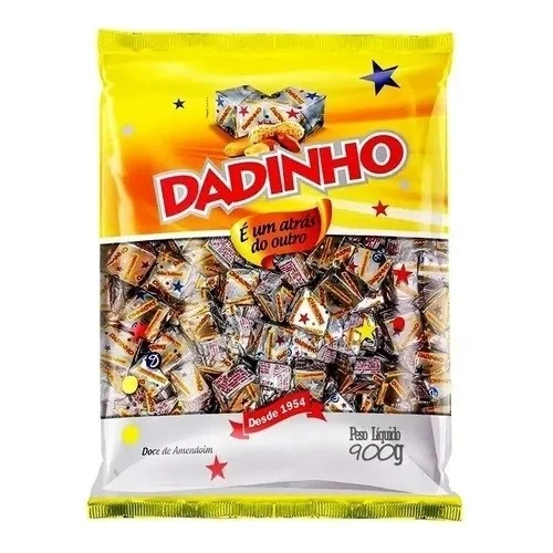 Bala Mastigavel Dadinho 900gr Amendoim